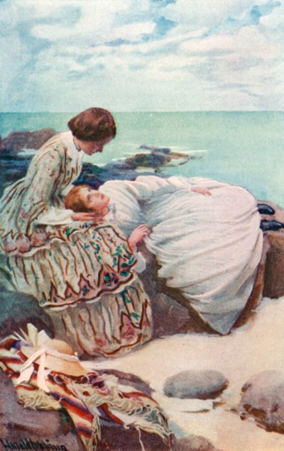Illustration for Good Wives by Louisa M. Alcott by Harold Copping